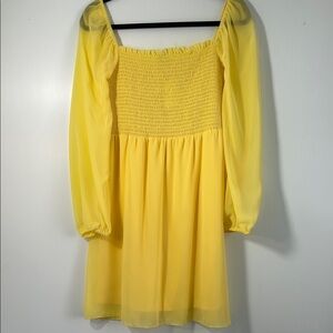 Tash & Sophie Elegant Yellow Long Sleeve Dress